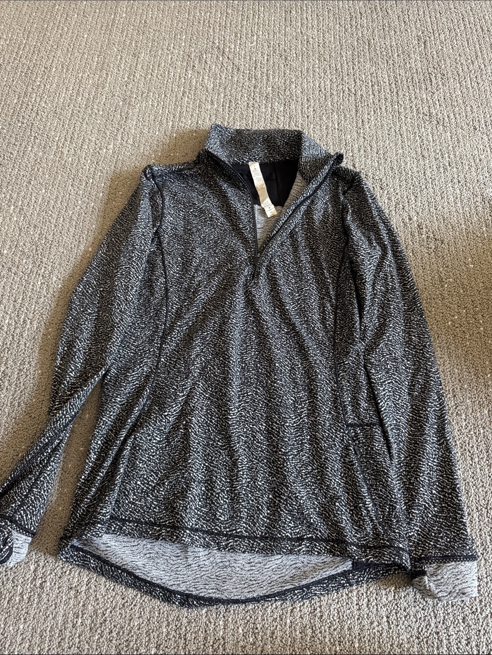 lululemon athletica Black & White Heathered Zip Pullover